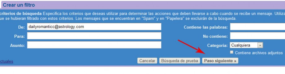 Filtros para direcciones