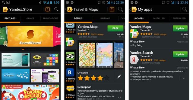 Yandex tienda para Android