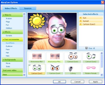 Efectos para la Webcam con Manycam