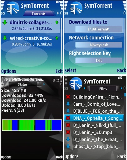Capturas de pantalla de SymTorrent