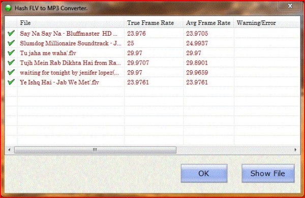 Hash FLV to MP3 Converter