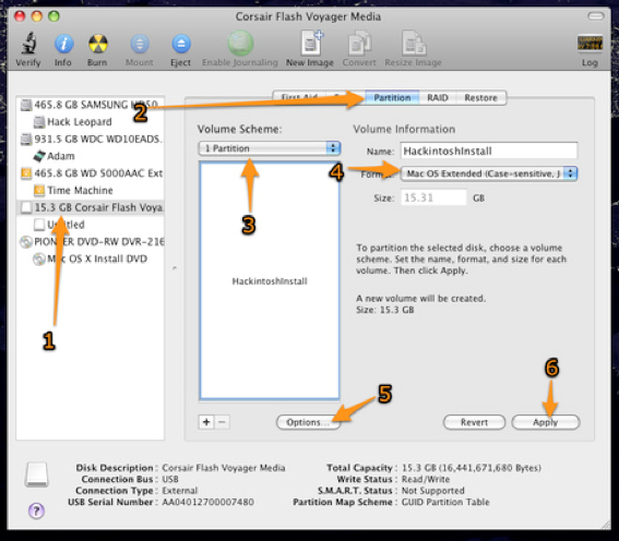Utilidad de discos en Mac OS X
