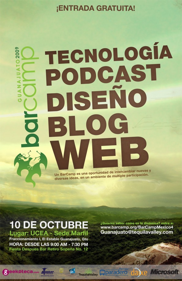 Poster del BarCamp Mexico 4 en Guanajuato