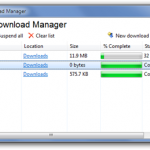 Administrador de descargar de Microsoft permite descargas rapidas de grandes archivos.