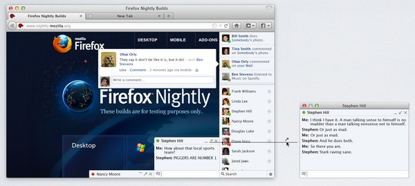 Firefox integración Facebook