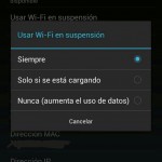 Cómo desactivar la conexión Wi-Fi en Android cuando la pantalla está apagada