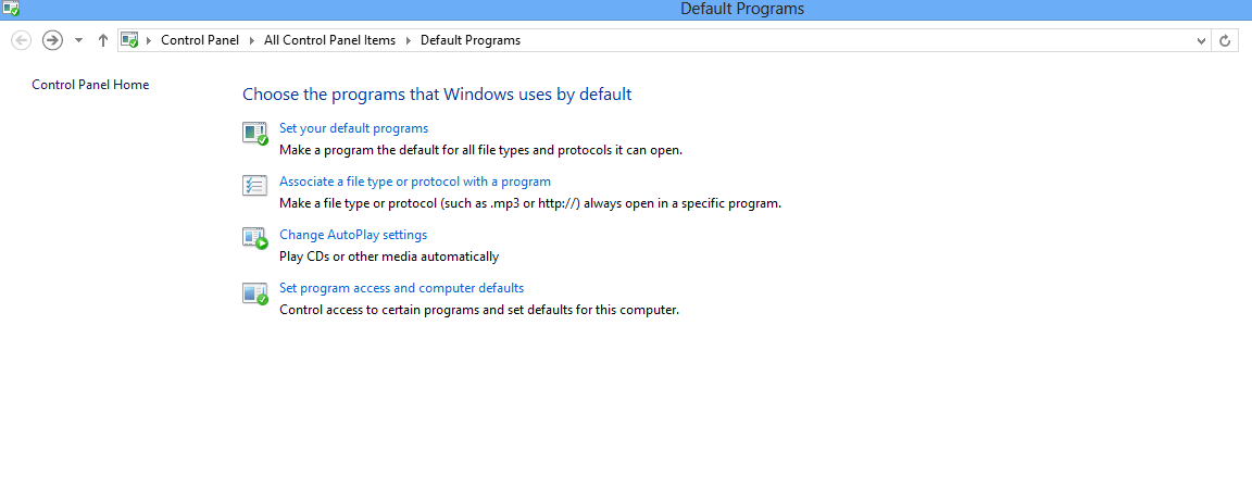 Cambiar navegador por defecto en Windows 8