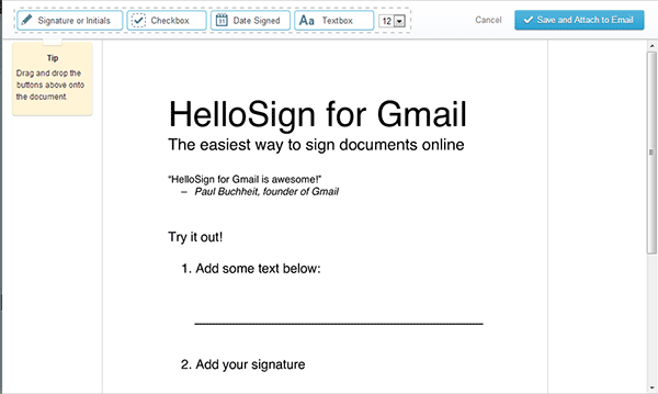 HelloSign for Gmail